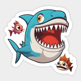 Shark funny - Cute Graphic Sticker